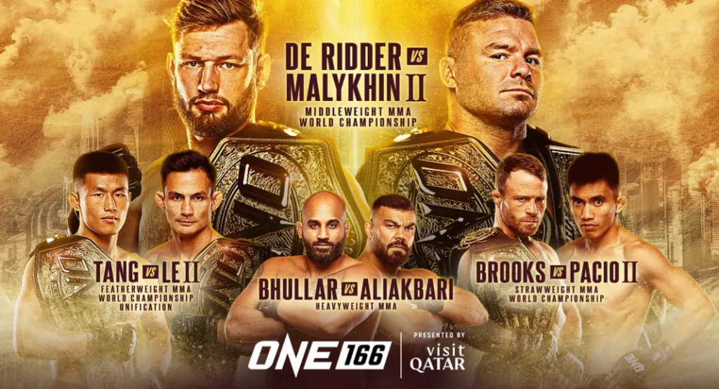 ONE 166 Diadakan di Qatar, Datangkan 3 Kejuaraan Dunia Serf-dediennesante.com, Jakarta ONE Championship akan selekasnya melangsungkan moment besar ONE 166: Qatar pada 1 Maret 2024.